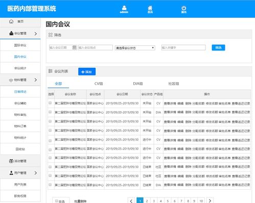企業辦公oa系統 醫藥oa辦公后臺管理 會議管理 用戶管理 物料管理 活動管理 axure醫藥內部管理平臺 web端后臺管理系統原型 醫藥oa系統 權限管理
